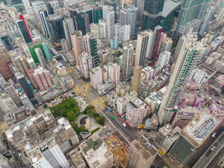Fototapeta na wymiar Top view of Hong Kong city