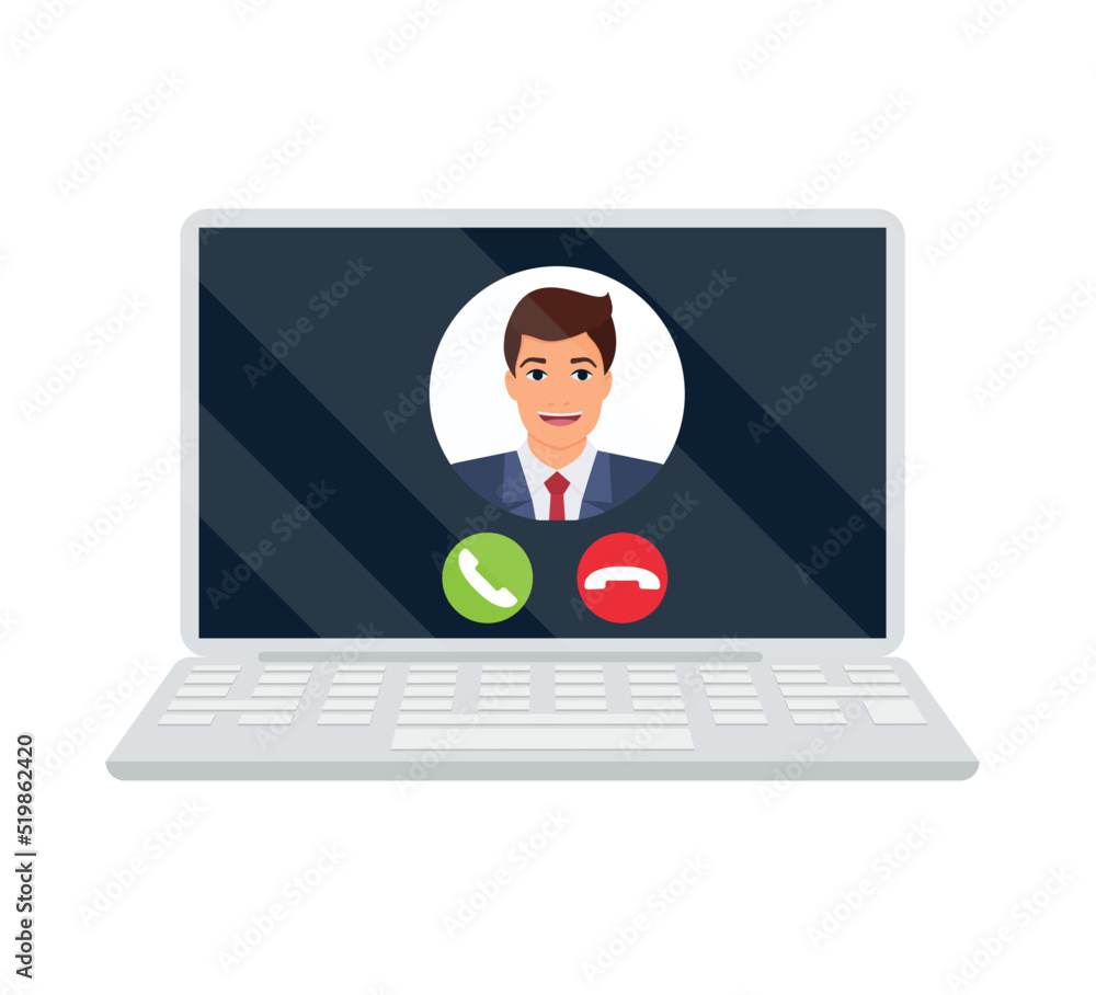 Poster video chat interface, user web video call window. concept of social remote media, remote communicati
