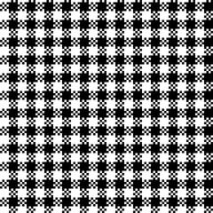Pixel goose foot, seamless pattern in black and white	