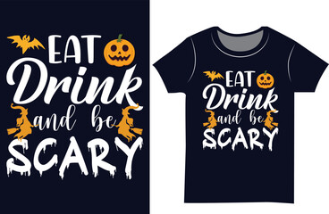 Halloween svg typography t shirt design. Halloween gift t shirt design.
