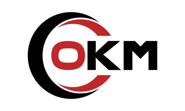 OKM swoosh three letter logo design vector template | monogram logo | abstract logo | wordmark logo | letter mark logo | business logo | brand logo | flat logo | minimalist logo | text | word | symbol