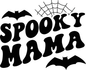 Spooky Mama Retro SVG Design.