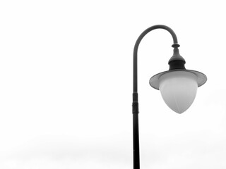 black street lamp on white