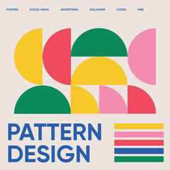  Baohaous pattern in pink, yellow and green colors. Abstraction for posters, social media, advertising, wallpaper, cover, web, etc.
