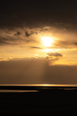 Amazing sunset on the Great Salt Lake, Utah.