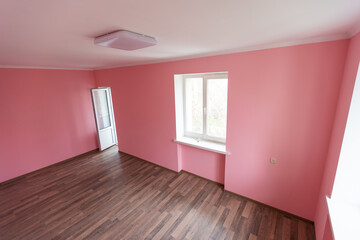 empty pink room interior for design and decoration