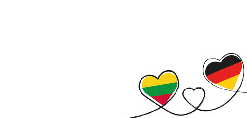Drei Herzen mit Litauen und Deutschland