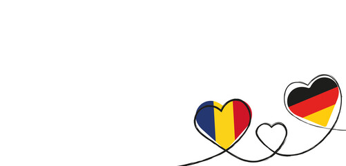 Drei Herzen mit Rumänien und Deutschland