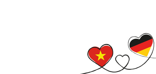 Drei Herzen mit Vietnam und Deutschland