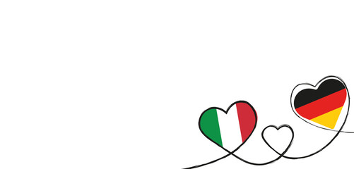 Drei Herzen mit Italien und Deutschland