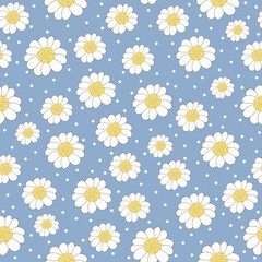 Cute seamless camomile pattern - 519868266