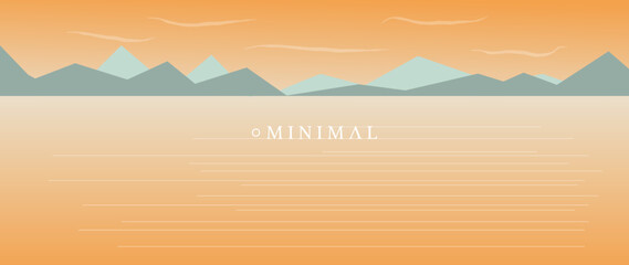 Obraz premium Vector illustration. Concept of nature, landscape and mountains. Cartoon style drawings. Perfect as screensaver, cover and wallpaper.