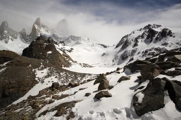 Crédence de cuisine en verre imprimé Cerro Torre Hiking at El Chalten, Patagonia, Argentina