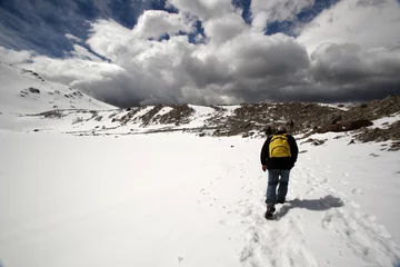 Papier Peint photo Fitz Roy Hiking at El Chalten, Patagonia, Argentina