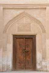 Arabic style decorated wooden door, Bahrain
