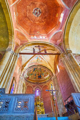 The apse and the Altar of San Michele Maggiore Basilica, on April 9 in Pavia, Italy
