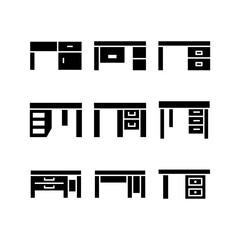 desk icon or logo isolated sign symbol vector illustration - high quality black style vector icons
