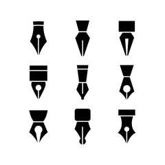 fountain pen icon or logo isolated sign symbol vector illustration - high quality black style vector icons
