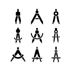 ruler compass icon or logo isolated sign symbol vector illustration - high quality black style vector icons
