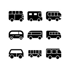 minibus icon or logo isolated sign symbol vector illustration - high quality black style vector icons
