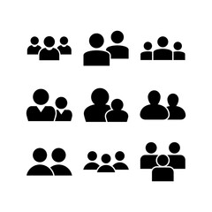 people icon or logo isolated sign symbol vector illustration - high quality black style vector icons

