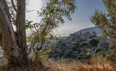 Vathia, a mystical mountainous village, built on a mountain top as a fortress, on the southern end of Mani Peninsula in Lacaonia, Peloponnese, Greece.