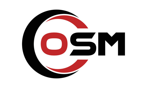 OSM swoosh three letter logo design vector template | monogram logo | abstract logo | wordmark logo | letter mark logo | business logo | brand logo | flat logo | minimalist logo | text | word | symbol