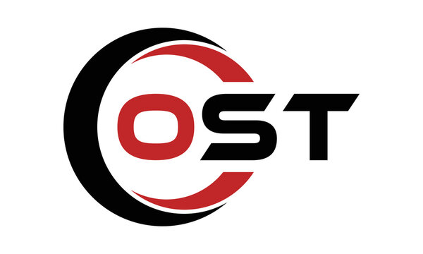 OST swoosh three letter logo design vector template | monogram logo | abstract logo | wordmark logo | letter mark logo | business logo | brand logo | flat logo | minimalist logo | text | word | symbol