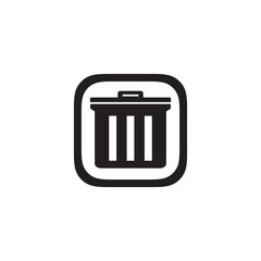 Trendy bin app icon in flat style isolated on white background. 
Icon for the presentation, brochure, catalog, poster, book, magazines and apps.
Vector illustration, EPS10.