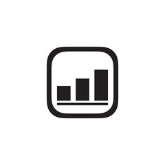 Trendy diagram bar chart up app icon in flat style isolated on white background. 
Icon for the presentation, brochure, catalog, poster, book, magazines and apps.
Vector illustration, EPS10.