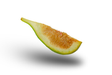 Slice of fresh figs isolated on white background