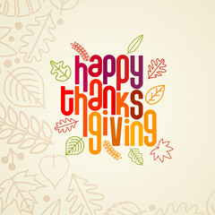 Vector happy thanksgiving typographic design.