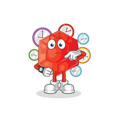Fototapeta premium ruby with wristwatch cartoon. cartoon mascot vector
