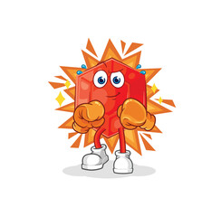 ruby boxer character. cartoon mascot vector