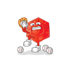 ruby baseball pitcher cartoon. cartoon mascot vector