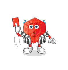 ruby referee with red card illustration. character vector