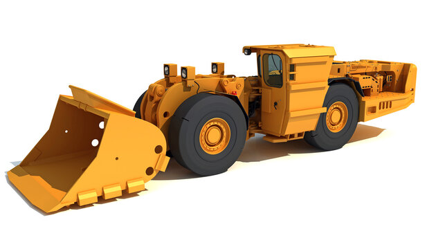 Underground Mining Loader 3D rendering