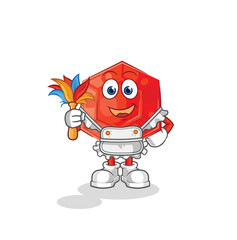 ruby maid mascot. cartoon vector
