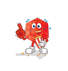 ruby fan with popcorn illustration. character vector