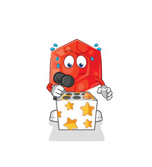 ruby play whack a mole mascot. cartoon vector