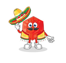 ruby Mexican culture and flag. cartoon mascot vector
