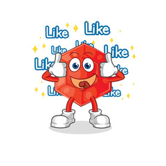 ruby give lots of likes. cartoon vector
