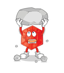 ruby lifting rock cartoon character vector