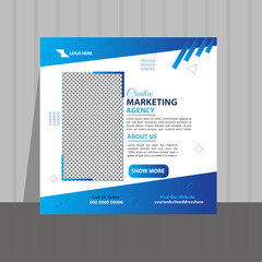 Social media post template design for marketing agency.