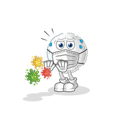 white blood refuse viruses cartoon. cartoon mascot vector