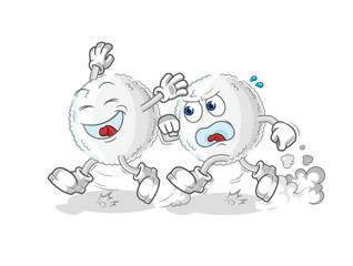 white blood play chase cartoon. cartoon mascot vector