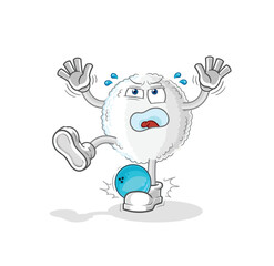 white blood hiten by bowling cartoon. cartoon mascot vector