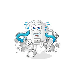 white blood runner character. cartoon mascot vector