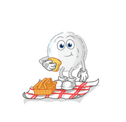 white blood on a picnic cartoon. cartoon mascot vector