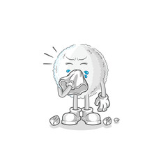 white blood blowing nose character. cartoon mascot vector